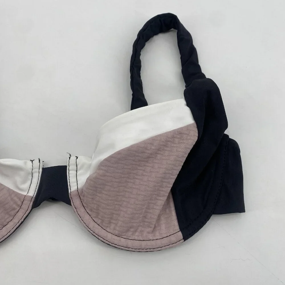 Tavik Size M Sawyer Colorblock Black Clay Underwire Bikini Top L79338
